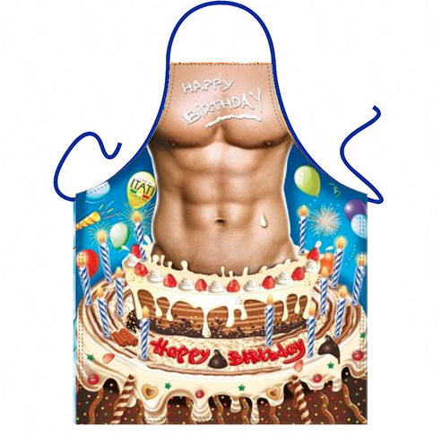 Birthday Hunk Surprise Cake Mens Novelty Apron