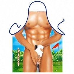 Golfer In The Buff Mens Naked Funny Apron