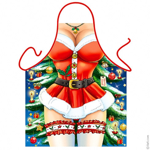 Busty Santa's Sexy Little Helper Ladies Christmas Apron