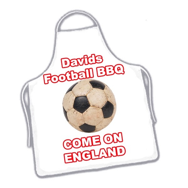 Personalised Name White BBQ Football Apron