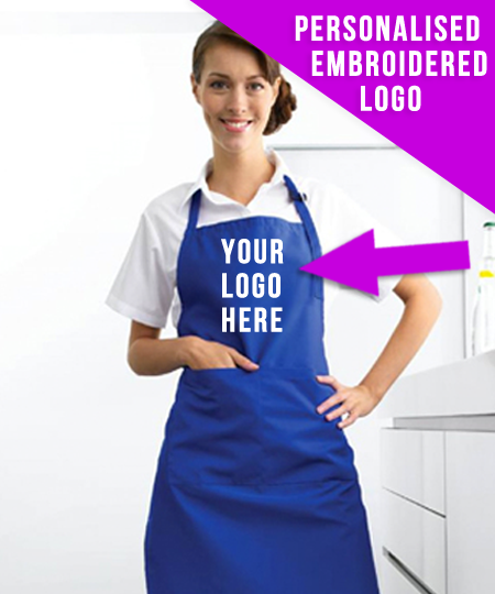 Premium Plain Colour Bibbed Apron With Embroidered Company Logo