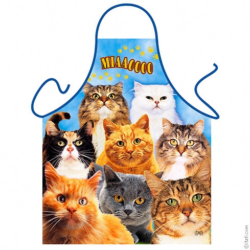 Cat Lovers Feline Collage Novelty Kitchen Apron