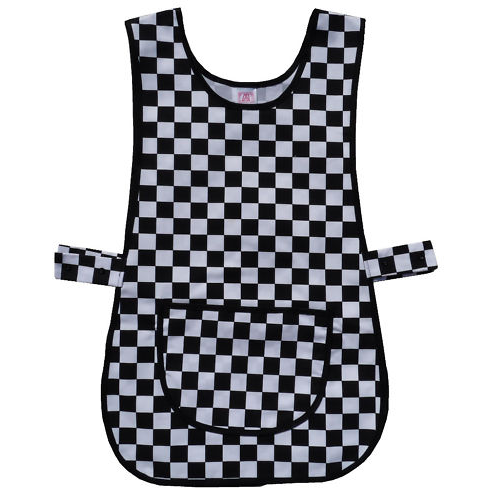 Classic Black and White Kitchen Tabard With Pocket