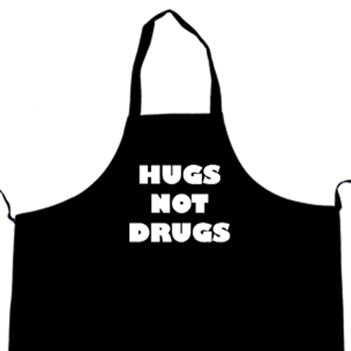 Hugs Not Drugs Nouveau Hippie Chic Apron