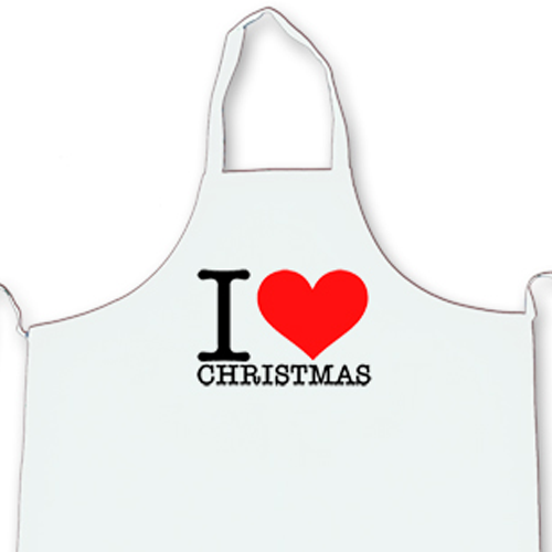 I Love Christmas Time Printed Apron