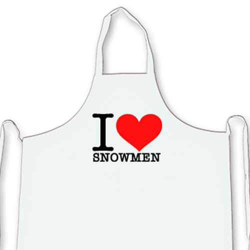 I Love Snowmen Xmas Themed Novelty Apron