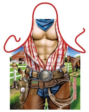 Hunky Ripped Torso Cowboy Man Apron