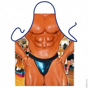 Someones on the Steroids BodyBuilder in Little Pants Apron