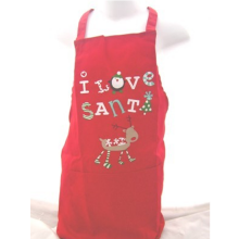I Love Santa Red Kids Christmas Baking Apron I Love Santa Red Kids Christmas Baking Apron