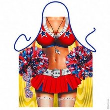 American High-School Cheerleader with Pompoms Apron American High-School Cheerleader with Pompoms Apron