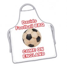 Personalised Name White BBQ Football Apron Personalised Name White BBQ Football Apron