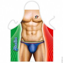 Saucy Italian Hunk In Trunks BBQ Apron Saucy Italian Hunk In Trunks BBQ Apron