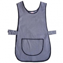 Navy Blue Gingham Pattern Tabard With Pocket Navy Blue Gingham Pattern Tabard With Pocket