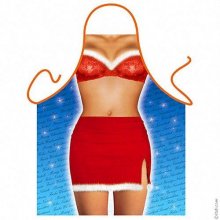 Sexy Sizzling Christmas Lady Novelty Xmas Apron Sexy Sizzling Christmas Lady Novelty Xmas Apron