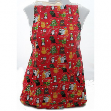 Red Funny Christmas Cats Novelty Cotton Apron Red Funny Christmas Cats Novelty Cotton Apron