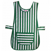 Green and White Striped Size Adjustable Work Tabard Green and White Striped Size Adjustable Work Tabard